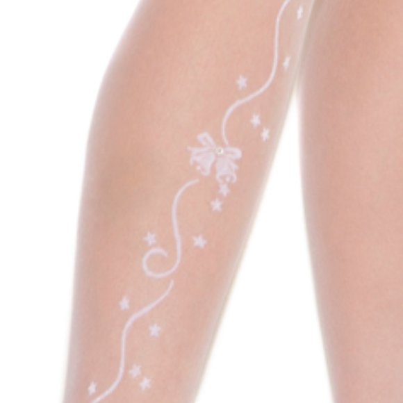 White Wedding Bells Sheer Thigh High Lace Top Stockings - Picture 2 of 7